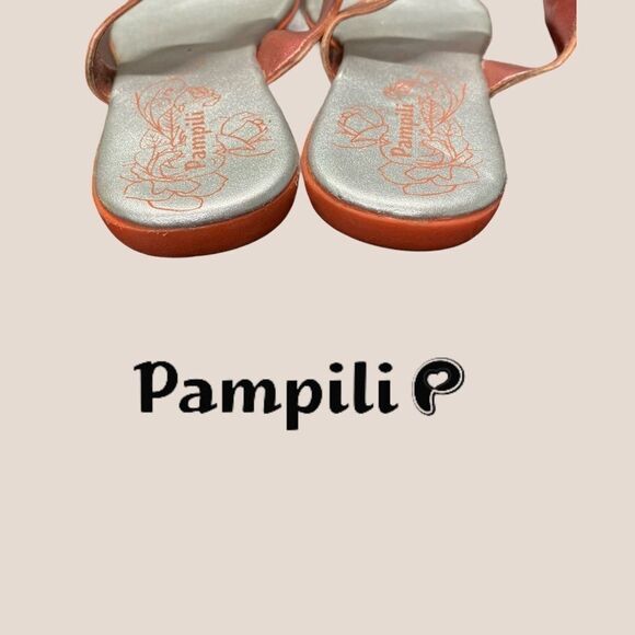 Pampili Melon Metallic Thong Sandals 13 - Picture 4 of 5